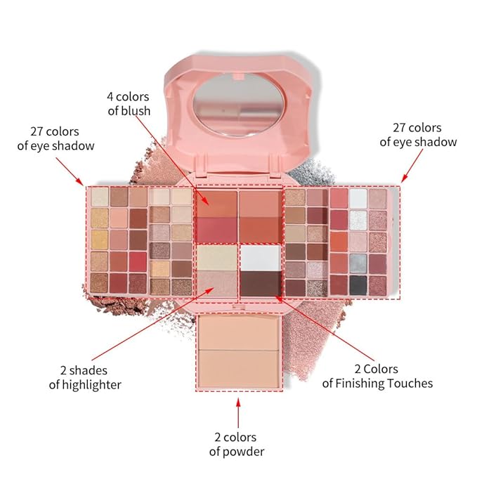 Makeup Kit for Women Full Kit Makeup Kit For Teens Make up Kits For Girls Makeup Palette Eyeshadow Makeup Mirror For Women Gift-Velvo Beauty