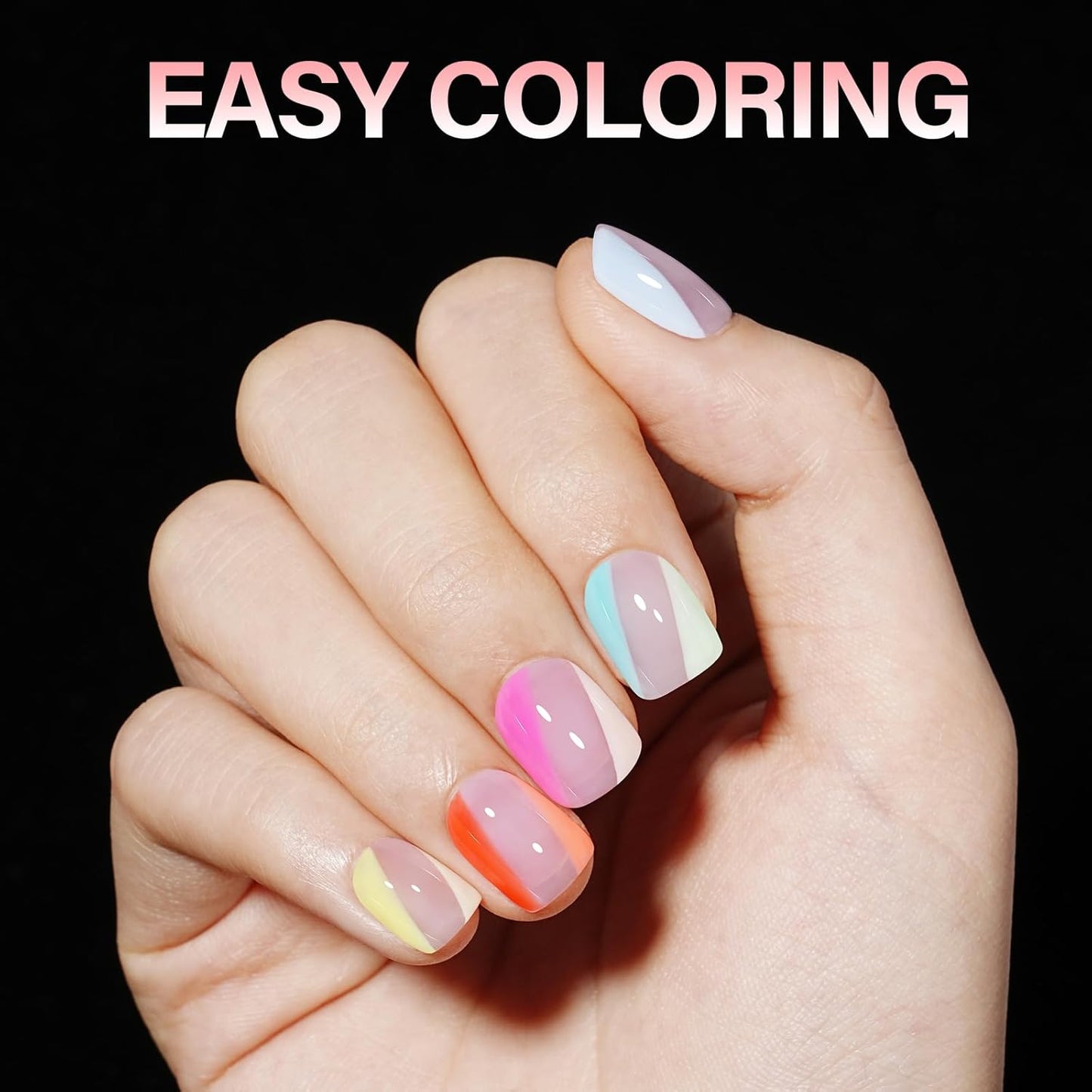 AILLSA Extra Short Square Nail Tips Full Cover Half Matte Nail Tips Clear Gelly Pre-Shaped Nails Tip Press On False Tip Extension for Home DIY Manicure Salon 216PCS 12 Sizes-Velvo Beauty