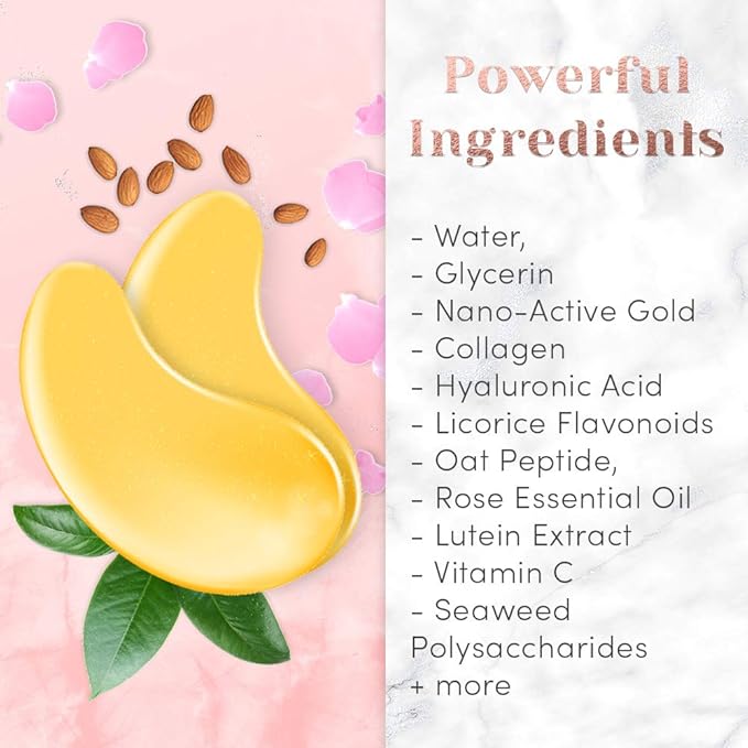 24k Gold Collagen Eye Pads Mask (Gold)-Velvo Beauty