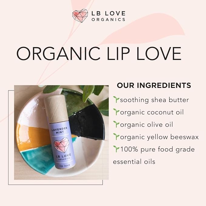 Plastic Free Lip Love | Jumbo Organic Lip Balm | Organic Beeswax and Plant Based | Zero Waste Natural Lip Balm (Lavender Mint)-Velvo Beauty