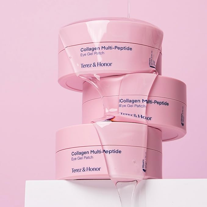 TEREZ & HONOR Peptide Collagen Under Eye Patches - 60 Korean Firming, Glowing & Hydrating Hydrogel Mask for Puffy Eyes, Dark Circles, Wrinkles, Fine Lines, Undereye Bags - Anti-Aging Eye Gel Pads-Velvo Beauty