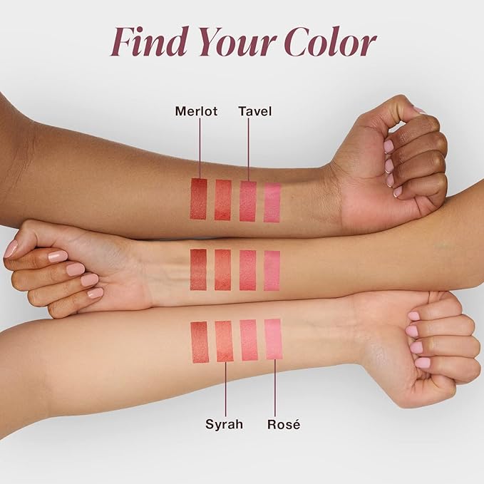 Mineral Fusion 2-in-1 Lip & Cheek Stain Syrah, 0.10 fl oz, Bright Red hydrating, long-lasting, matte lip and cheek color-Velvo Beauty