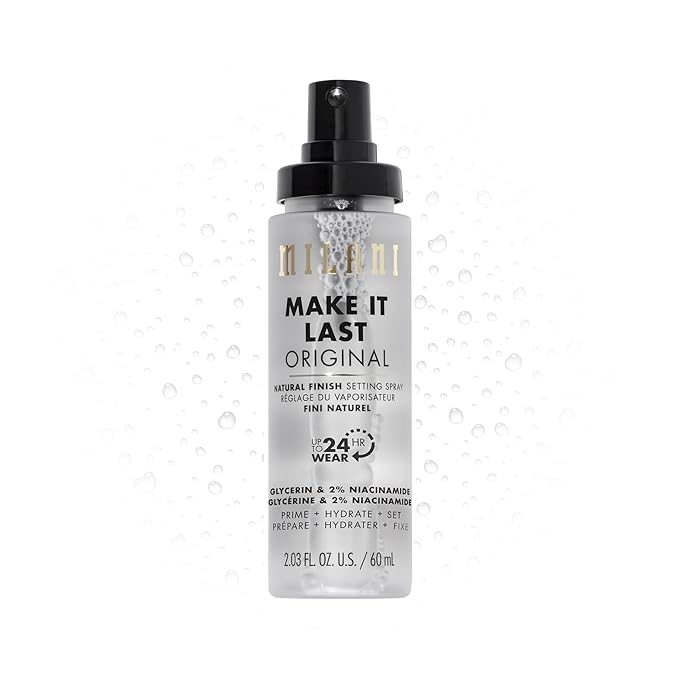 Milani Make It Last Original - Natural Finish Setting Spray 3-in-1 Setting Spray and Primer- Prime + Correct + Set Makeup Finishing Spray and Primer - Long Lasting Makeup Primer and Spray 2.03 Fl. Oz-Velvo Beauty