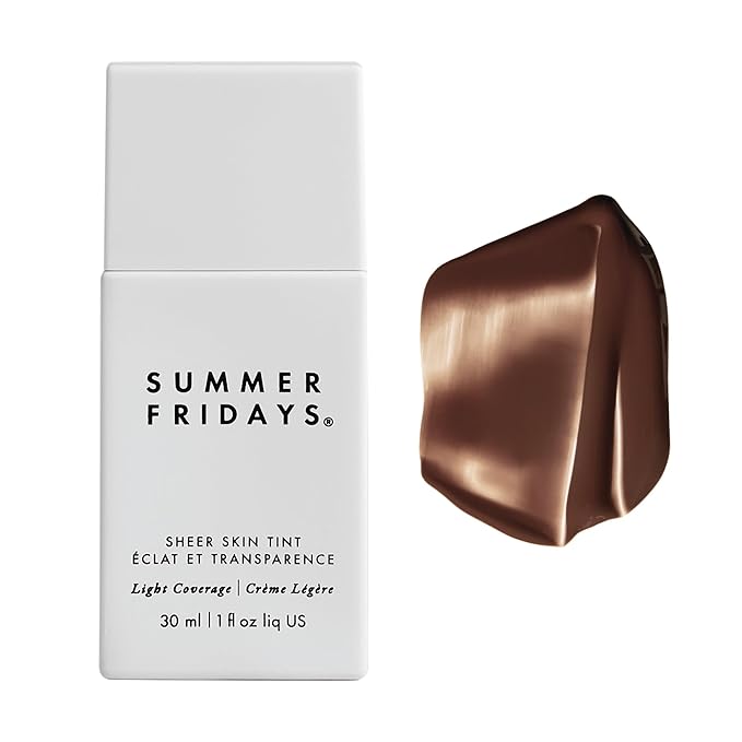Summer Fridays Sheer Skin Tint - Tinted Moisturizer with Hyaluronic Acid - Helps Diminish Uneven Skin Tone - Sheer to Light Coverage - Shade 9 - Rich Deep with Neutral Cool Undertones (1 Fl Oz)-Velvo Beauty