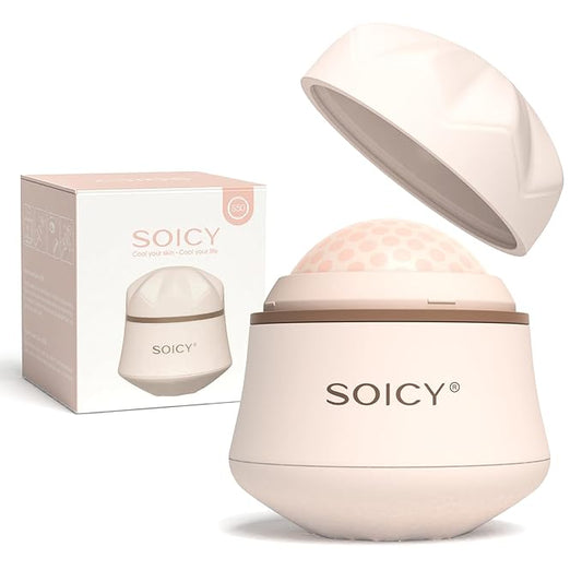 Leeshine Ice Roller Ball for Face and Eyes - Facial Skin Care Tools with a Large Roller and Carry Case Self Care Gift.Men Women (S50-Pink)-Velvo Beauty