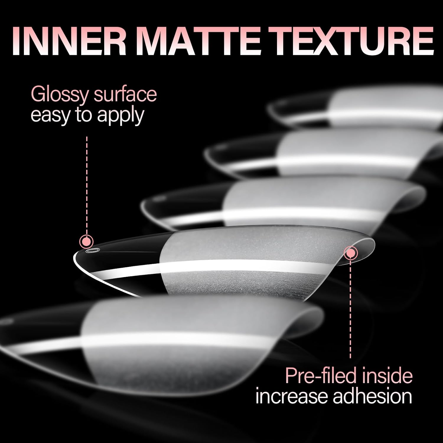 AILLSA Medium Almond Nail Tips - 450pcs Thickened False Nail Tips Half Matte Nails Tips, Fake Nails Nail Extension for Manicure-Velvo Beauty