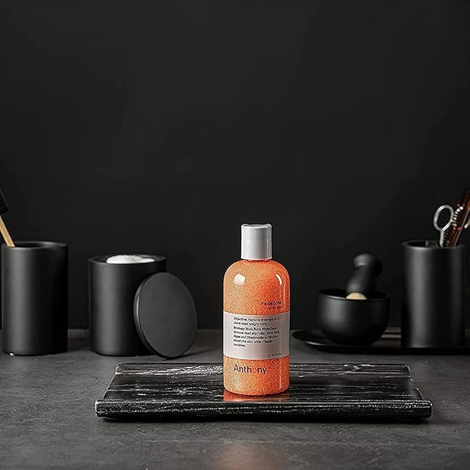 Anthony Facial Scrub, 8 Fl Oz, Contains Aloe Vera, Sand, Algae, Chamomile, Vitamin C, Soothes, Protects, Refreshes and Removes Dead Skin Cells (2 pack)-Velvo Beauty