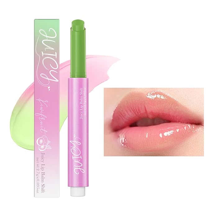 Juicy Lip Plump Shift, Click Melting Lip Balm Lasting Tint Hydrating & Nourishing Lip Care Moisturizer Glossy Color Changing Lip Gloss Non Sticky Lipstick Vegan Tinted Lip Balm (#4 Kiwifruit)-Velvo Beauty