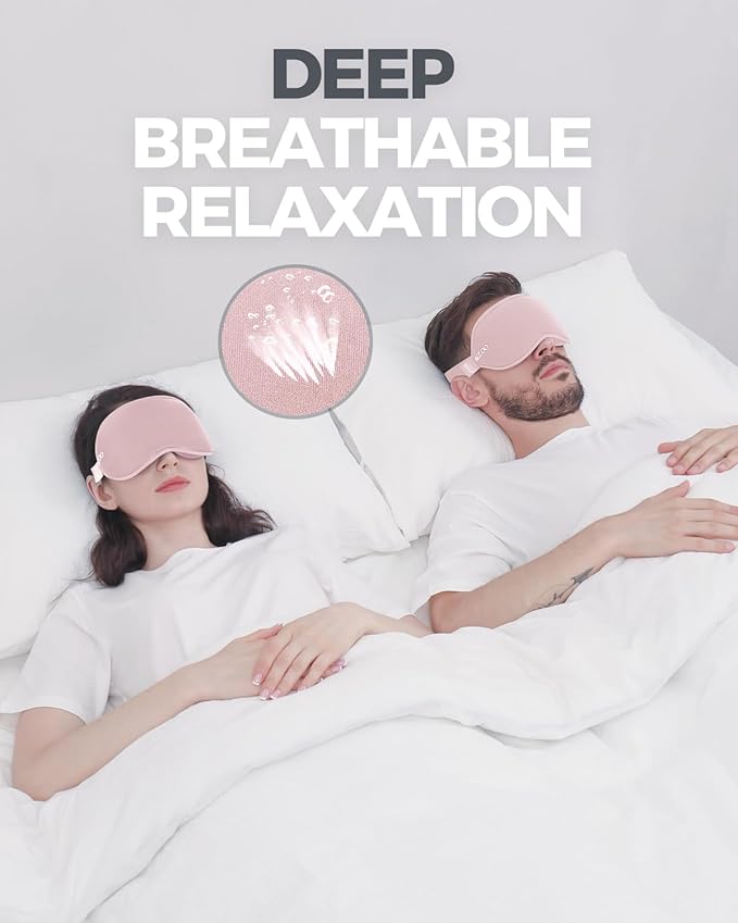 MZOO Luxury Sleep Mask for Back, Side Sleeper, Complete Light Blocking Sleeping Eye Mask Night Blindfold, 3D Zero Pressure & Spacious for Lash Extensions, Breathable Soft Eye Cover Flight Nap Travel-Velvo Beauty