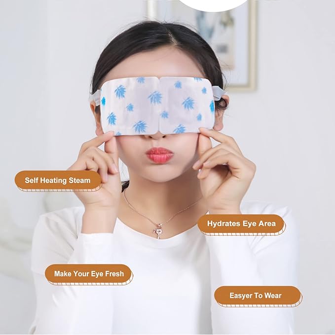Qiai Self-Heating Steam Eye Mask 10 Packs for Better Sleep&Eye SPA|Reduce Dark Circles & Puffiness|Relief Eye Fatigue Dry&Itchy Eyes|Reduce Wrinkles|Heated Eye Mask Portable for Personal Care-Velvo Beauty