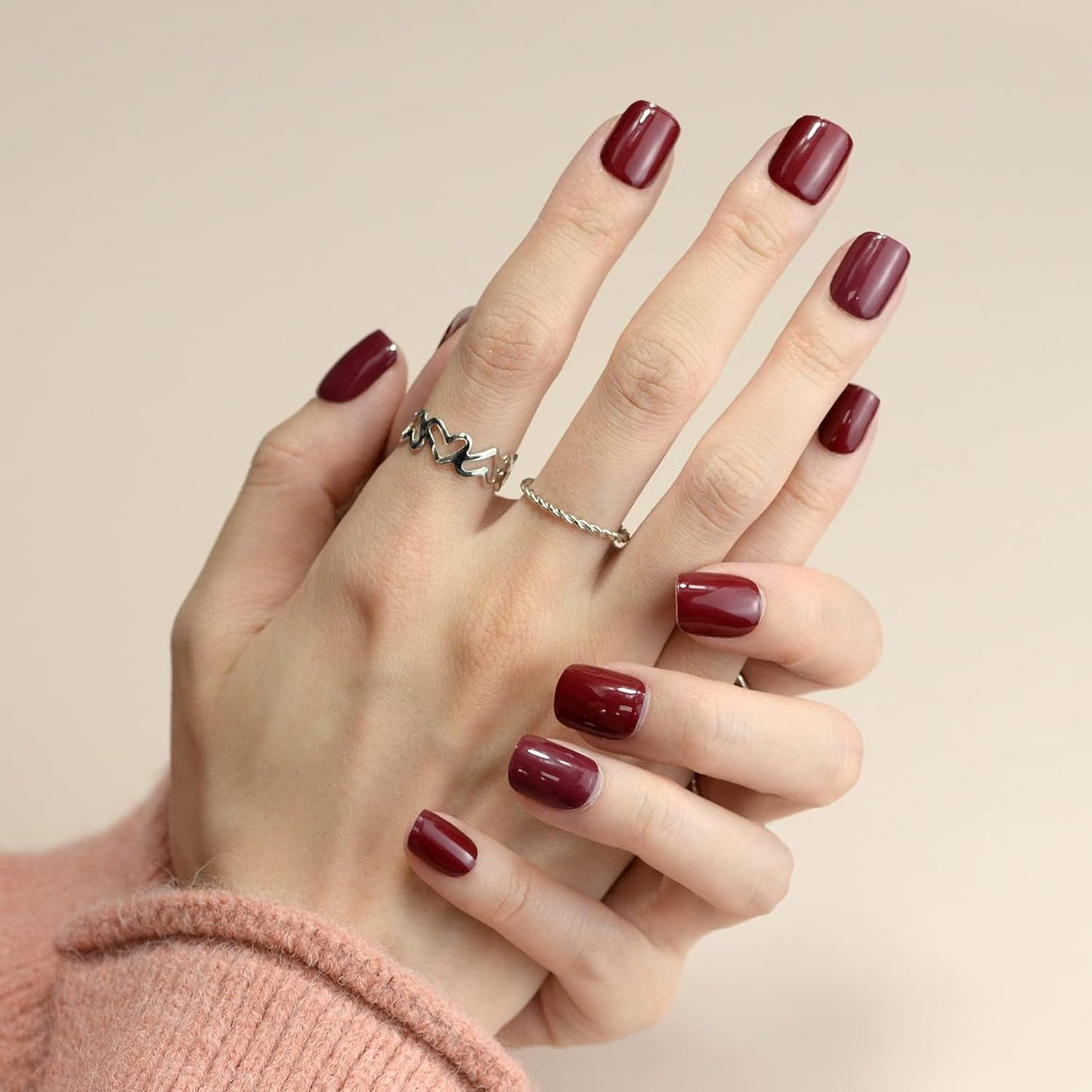 Nail Polish Strips, 32PCS Salon Quality Wraps, Long Lasting Gel Nail Stickers for Women Easy Apply& Remove (Vinery Red)-Velvo Beauty