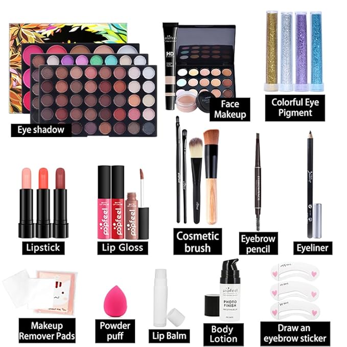 Makeup Kit All In One Makeup Kit,Multipurpose Makeup Set Full Makeup Essential Starter Kit for Beginners Pros Makeup Gift Set for girl or Women-Velvo Beauty