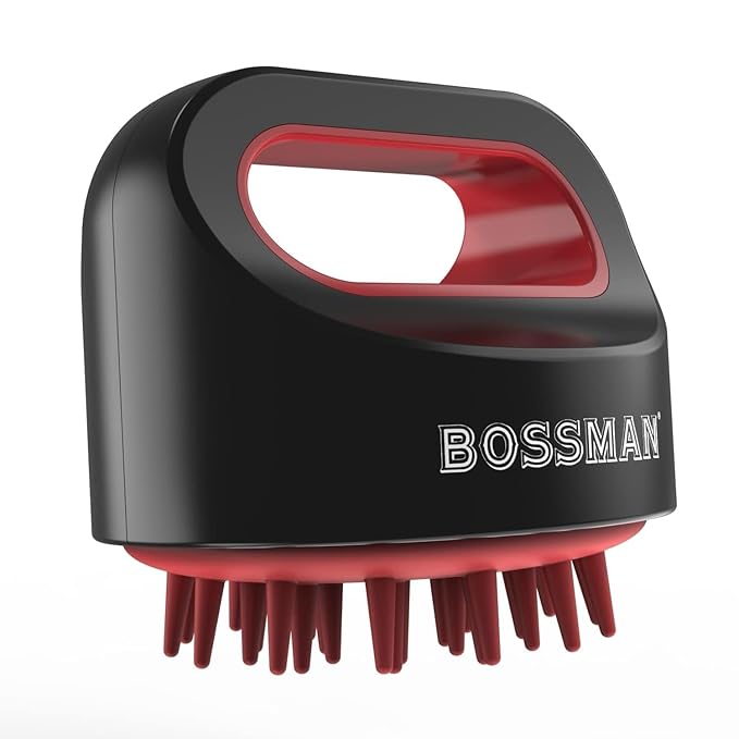Bossman Titan Shower Scalp Massager – Ergonomic Silicone Scrubber for Product Build-Up, Dandruff & Pore Stimulation – Head & Beard Care Tool with Soft Bristles-Velvo Beauty