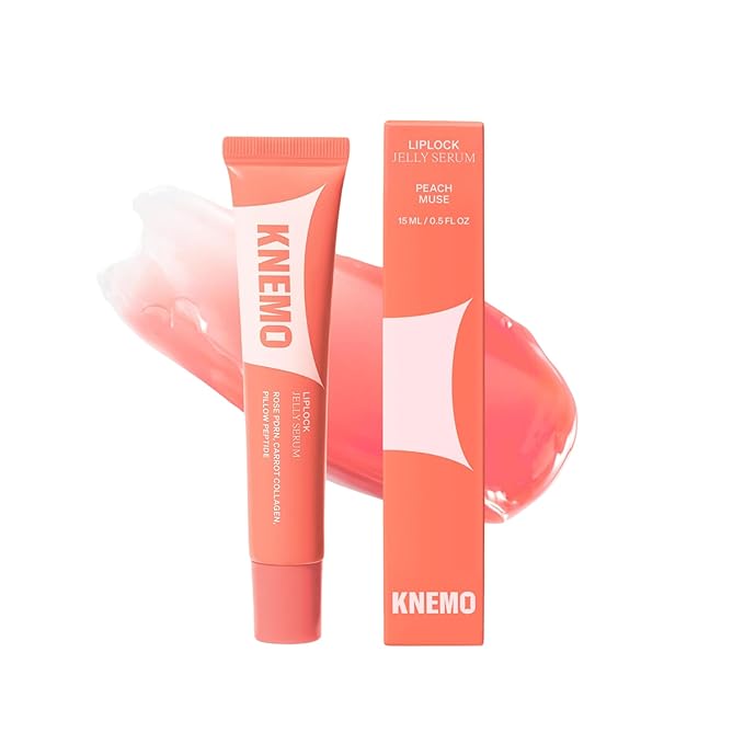 LipLock Jelly Serum for Dry Lips, Long-Lasting, Hydrating, Plumping, Glossy Mask with Rose PDRN, Carrot Collagen, Pillow Peptide, Moisturizing Tinted Lip Balm. (Peach Muse)-Velvo Beauty