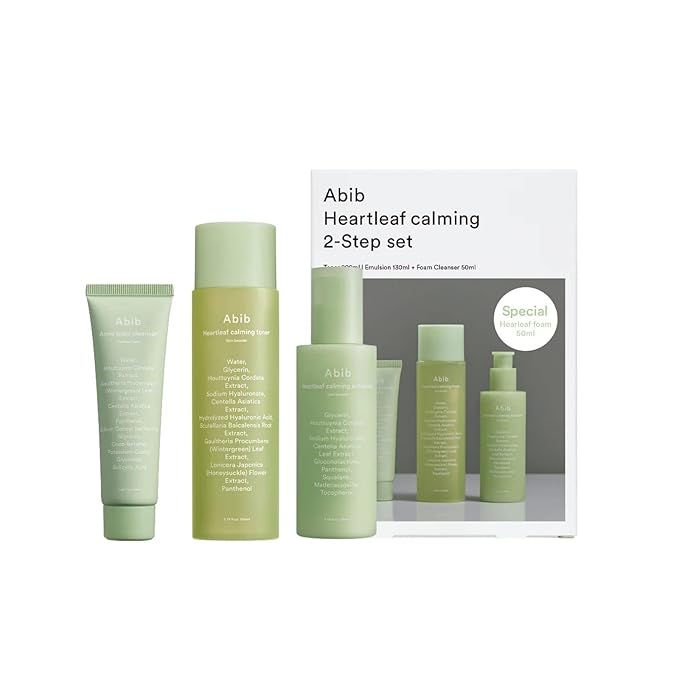 Abib Calming 2 Step Set with Cleanser I Heartleaf Calming Trio, All in One, Soothing Acne, Pimple, Mild Acidic for Senstive Skin, Irritated Skin-Velvo Beauty