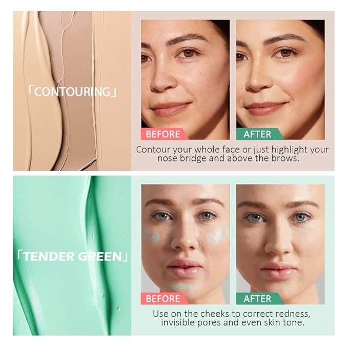 evpct 12 Color Conceal Correct Cream Contour Makeup Palette for Mature Skin Color Correcting Conceal trouble spots dullness dark circles Correct discolorations Camouflage imperfections Covers redness-Velvo Beauty