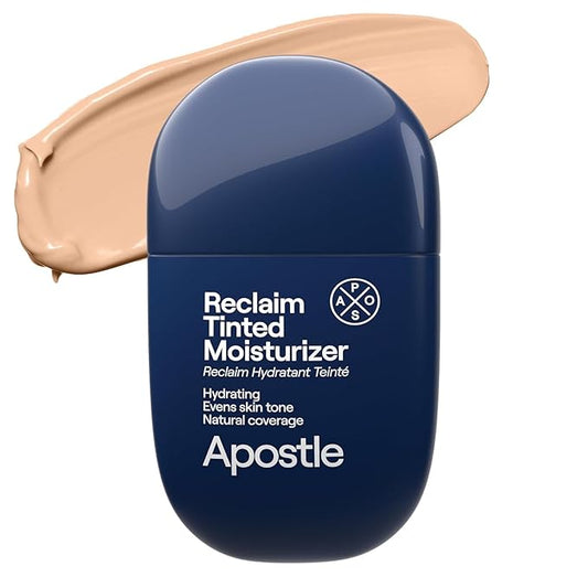 APOSTLE Reclaim Tinted Moisturizer for Men (9 Kingston) - Niacinamide, Vitamin E, Squalane, Hyaluronic Acid, Tinted Face Moisturizer For Men. Hydrates, Evens Skin Tone, Reduces Fine Lines, 1 Fl. Oz.-Velvo Beauty