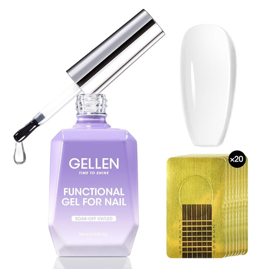 GELLEN 7 in 1 Builder Gel for Nails in a Bottle, 18ml Clear Builder Nail Gel for Nail Extension and Apex Building, UV Light Needed-Velvo Beauty