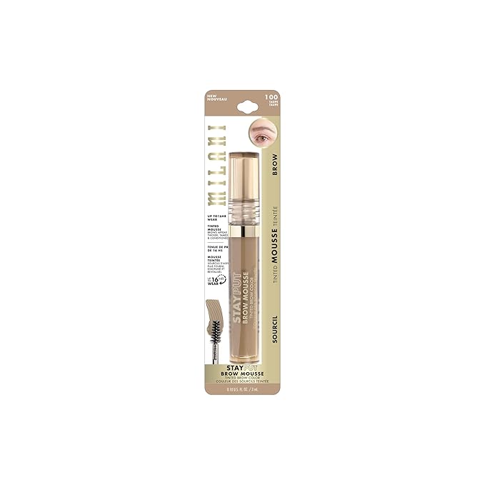 Milani Brow Tint- Stay Put Tinted Brow Mousse, Nourishing, High-Pigment infused with Shea Butter, Jojoba Seed Oil & Panthenol Vitamin B5 - Taupe-Velvo Beauty