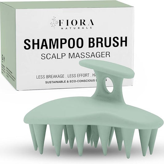Fiora Naturals Scalp Massager Shampoo Brush - Silicon Scrubber & Exfoliator for Dandruff Removal and Hair Growth, Brush for Wet & Dry Hair, for Men, Women, Kids - BPA Free-Velvo Beauty