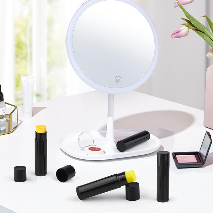 100 Pcs 5.5ml Bulk Empty Lip Balm Tubes Refillable Plastic Lip Gloss Container Travel Lipstick Tubes Chapstick Tubes Holder For DIY Homemade Lip Balm (black)-Velvo Beauty