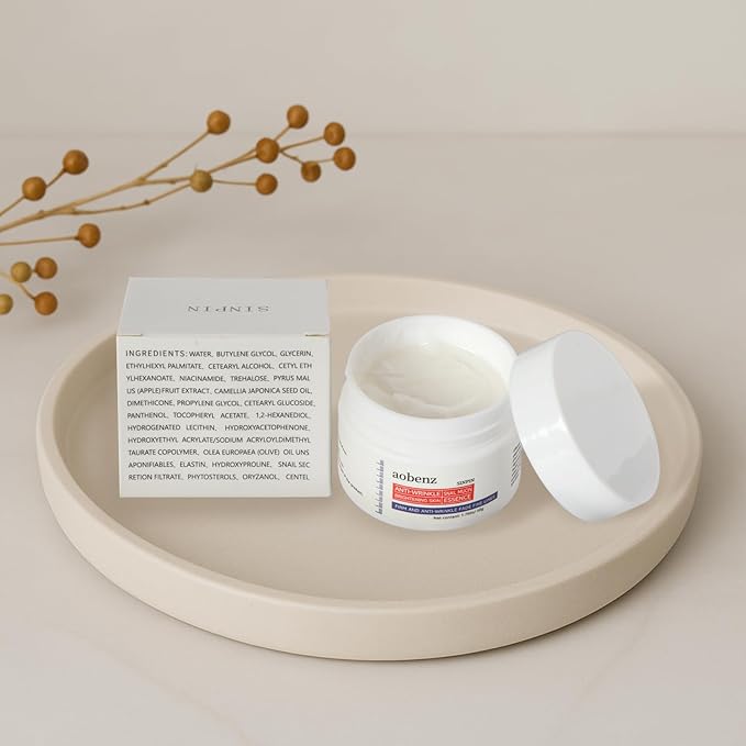 SINPIN aobenz Anti Aging Moisturizer Face Cream for Women & Men - Night Cream for Face & Neck | All Skin Types | Niacinamide + Hyaluronic Acid | Firming, Tightening, Anti Wrinkle, 1.76FL (1PCS)-Velvo Beauty