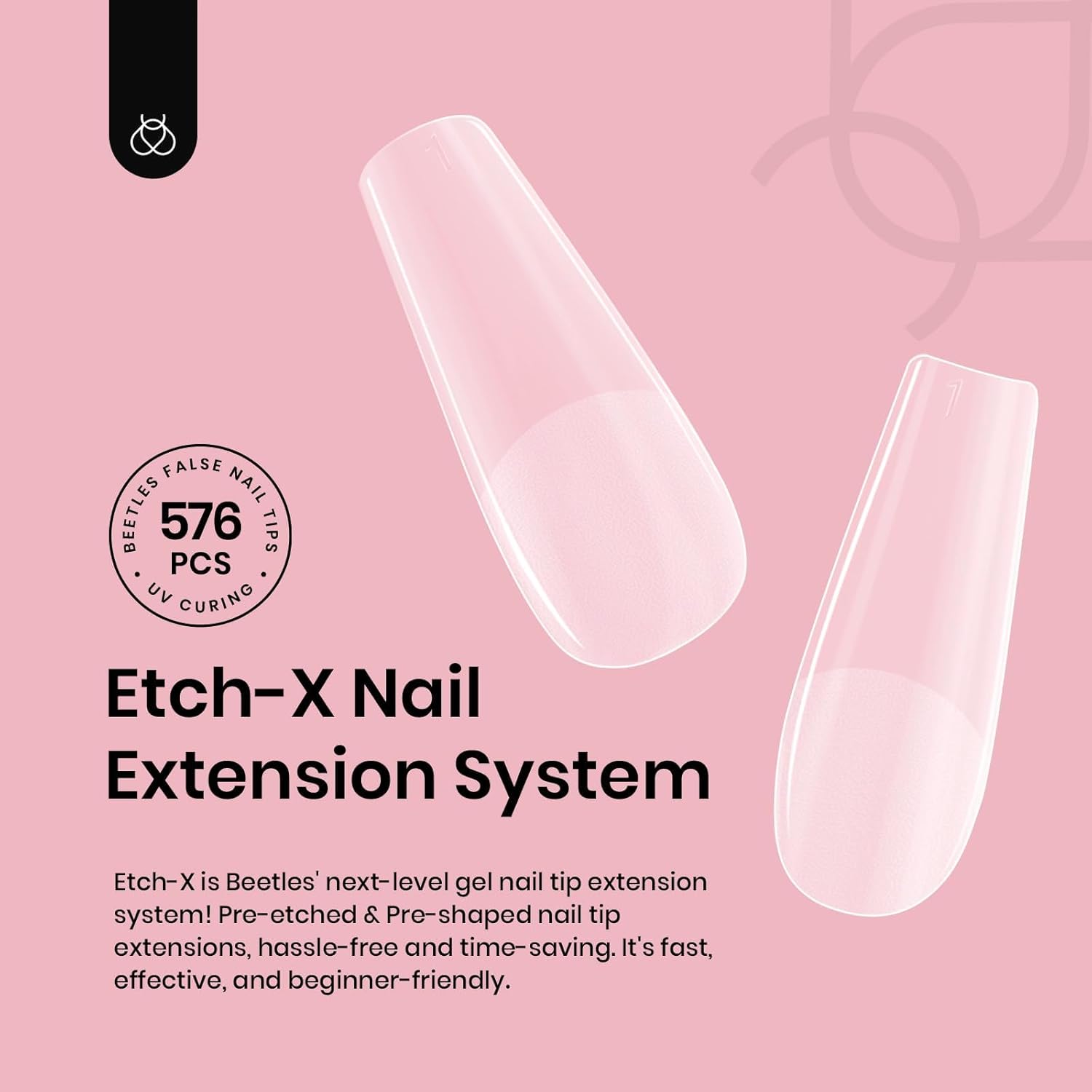 Beetles Short Coffin Nail Tips 576 PCS Half Matte Pre-shape Short Coffin Fake Nails 12 Sizes Full Cover Acrylic False Nails Nail Extension DIY Manicure Gifts for Women-Velvo Beauty