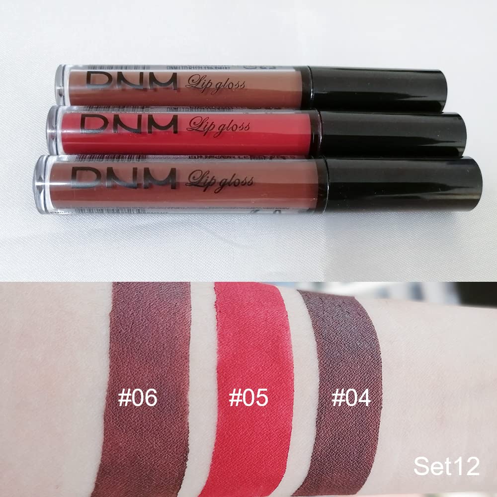 evpct 3Pcs Matte 24-hour Liquid Lipstick Sets, Dark Ruby Brown Red Permanent Stay on Lipstick Lip Set for Black Women Long Lasting 24 Hours Smudge Proof labiales matte labial mate larga duracion 24 02-Velvo Beauty