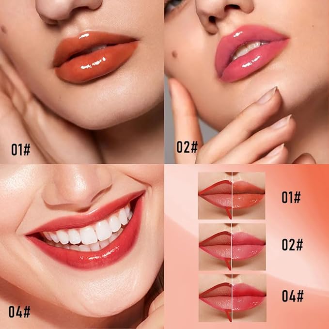 3Pcs Peel Off Lip Gloss Tattoo and Lip Oil, Lip Stain Peel Off Masque - Peel Off Lip Tint ,Long Lasting Waterproof Transfer-proof Lip Mask Lip Gloss Peel Off Lip Liner,Stay Lip Makeup 01#+02#+04#-Velvo Beauty