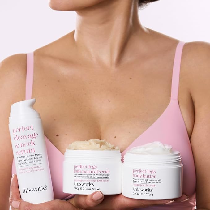 This Works Perfect Cleavage & Neck Serum with Marine Algae & Hyaluronic Acid – Neck Cream Firms & Hydrates – 5 fl oz-Velvo Beauty