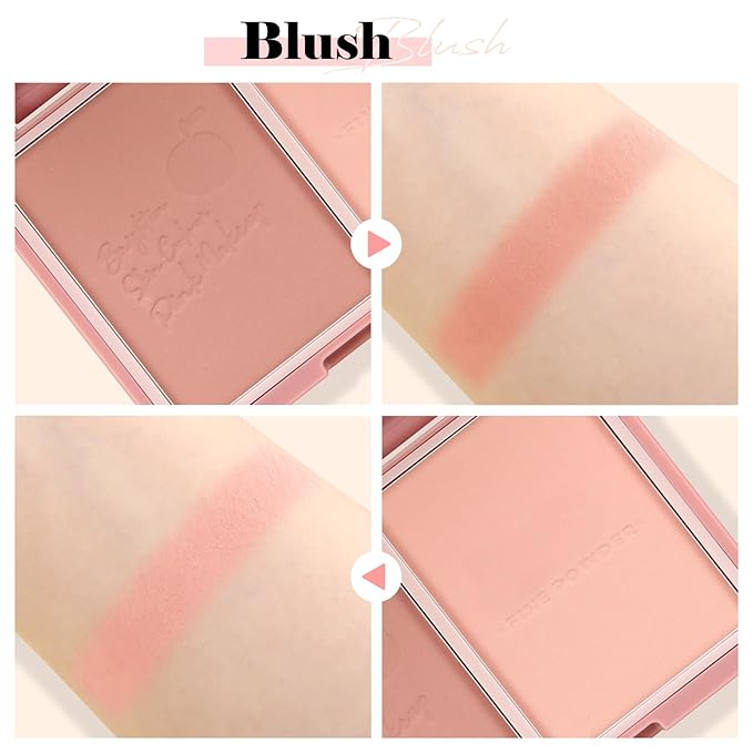 Boobeen Highlighter Contour Makeup Palette Face Matte Bronzer Powder, Compact Contouring Blush for Cheeks, Natural Long Lasting with Brush-Velvo Beauty