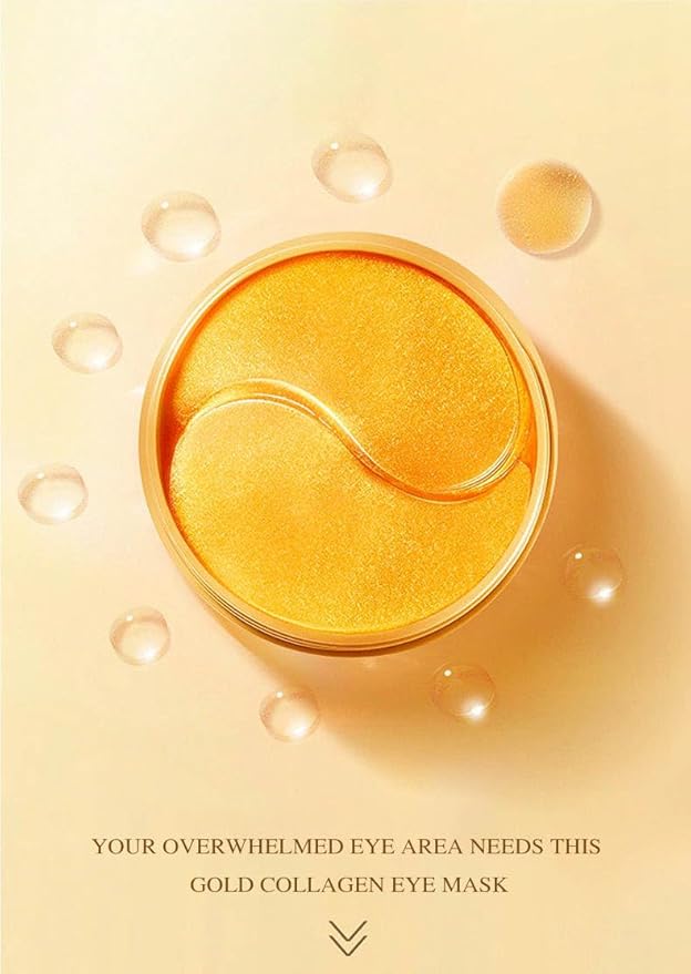 Golden 24K Radiant Under Eye Gel Mask (30 Pairs) Rejuvenating, Hydrating, Moisturizing Therapy for Under Eye Wrinkles, Dark Circles, Puffy Eyes, Refreshing, Revitalizing, Travel-Velvo Beauty