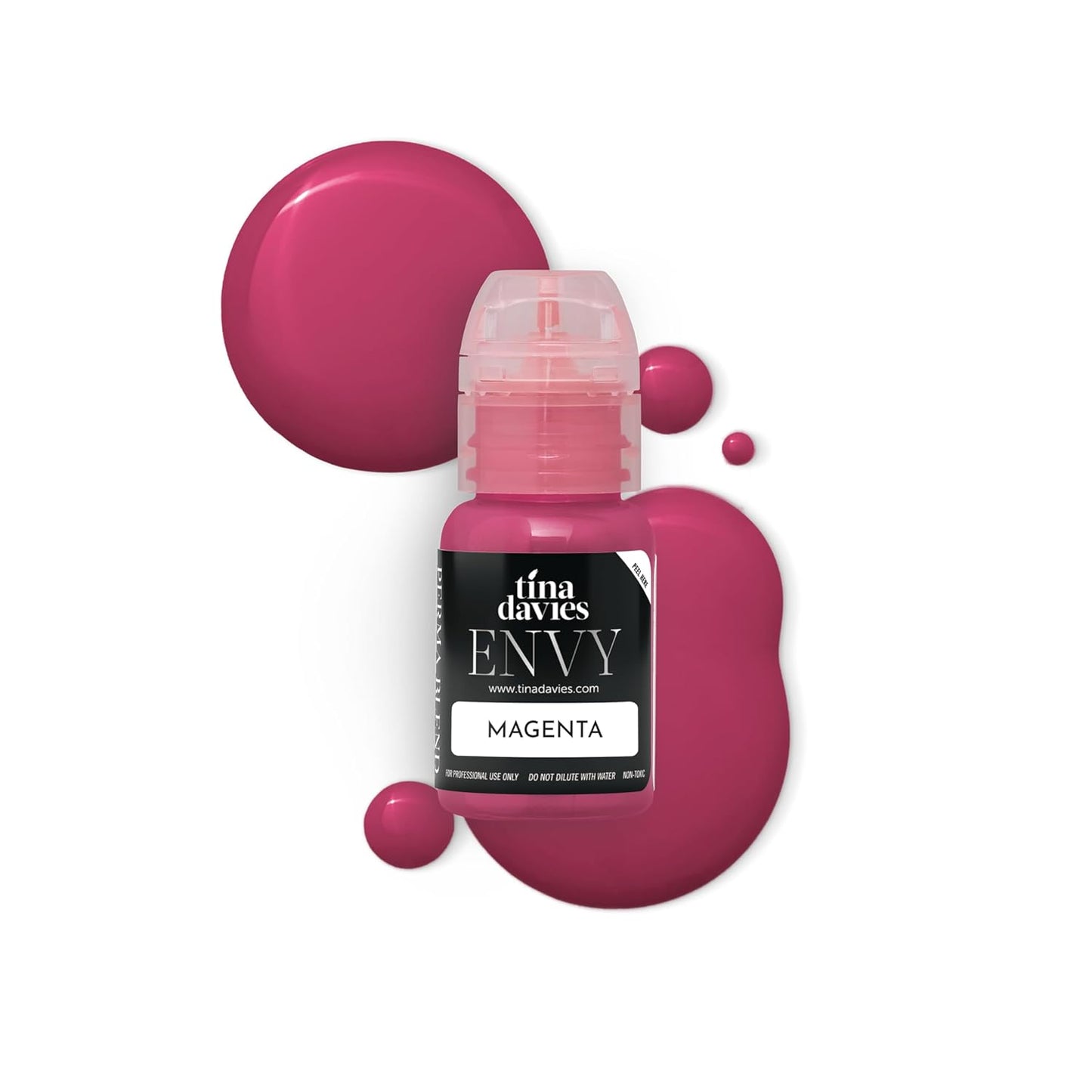 Tina Davies Professional Envy & Lust Lip Pigments - Permanent Lip Makeup - Colors Heal True to Tone - High Retention - Envy Magenta, 1/2oz/15ml Bottle-Velvo Beauty