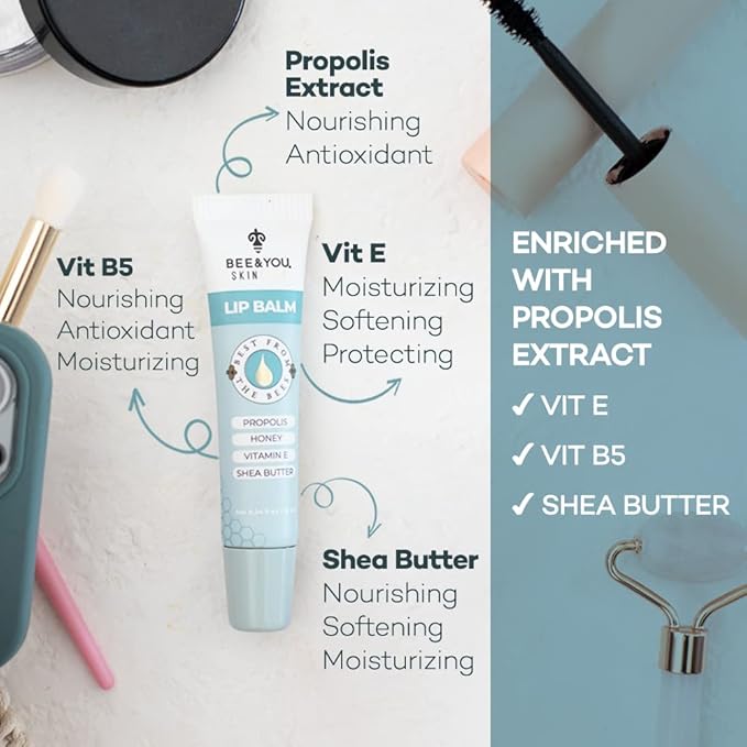 Bee and You Ultra Conditioning, 100% Natural, Moisturizing Lip Balm, Chapstick, Chapped Lips Treatment Severe, Beeswax, Propolis Extract, Raw Honey, Vitamin E, Shea Butter, 10ML-Velvo Beauty
