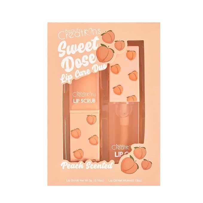 Lip Care Scrub and Lip Oil Duo Peach Scented-Velvo Beauty