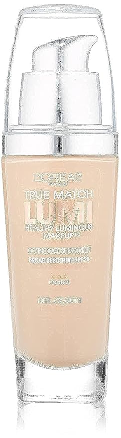 L'Oreal Paris True Match Lumi Healthy Luminous Makeup, N1-2 Soft Ivory Classic Ivory , 1 fl; oz.-Velvo Beauty