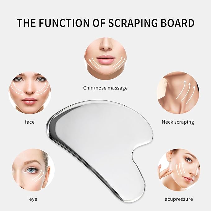 ONLYSKY BEAUTY Face Roller Gua-Sha Set Facial Roller kit for Face Skincare, Stainless-Steel Stone Sculpting Tool, Massager Roller for Skin Care,Gift for Men and Women-Velvo Beauty