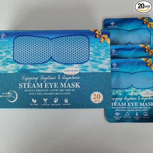 Steam Eye Mask for Travel Essentials,Sleep Mask Warm Compress for Eyes,Heated Eye Masks for Reduce Puffiness & Dark Circles & Restful Sleep,Self Care SPA Relaxation Gifts for Women Unscented 20 Packs-Velvo Beauty