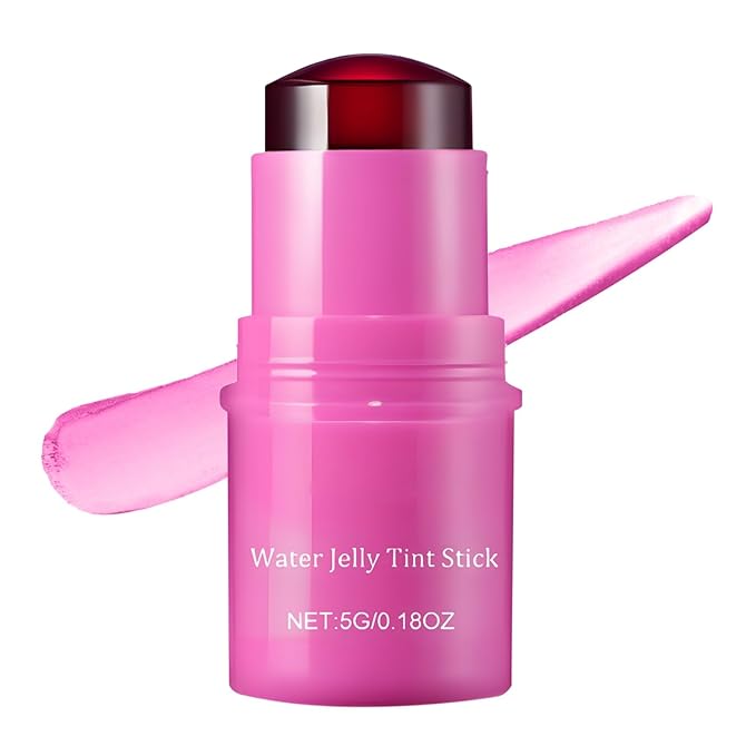 Milk Jelly Blush Cooling Water Jelly Tint, Milk Jelly Tint Jelly Blush Stick, Milk Lip And Cheek Stick, Sheer Lip & Cheek Stain, Jelly Tint Makeup (Purple, Free Size)-Velvo Beauty