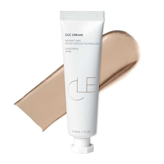 CLE Cosmetics CCC Cream (Warm Light 106 / SPF 50) - Color Correcting With Sunscreen - Lightweight, Hydrating Foundation - BB & CC Hybrid - Light to Medium Coverage - 1 fl oz-Velvo Beauty