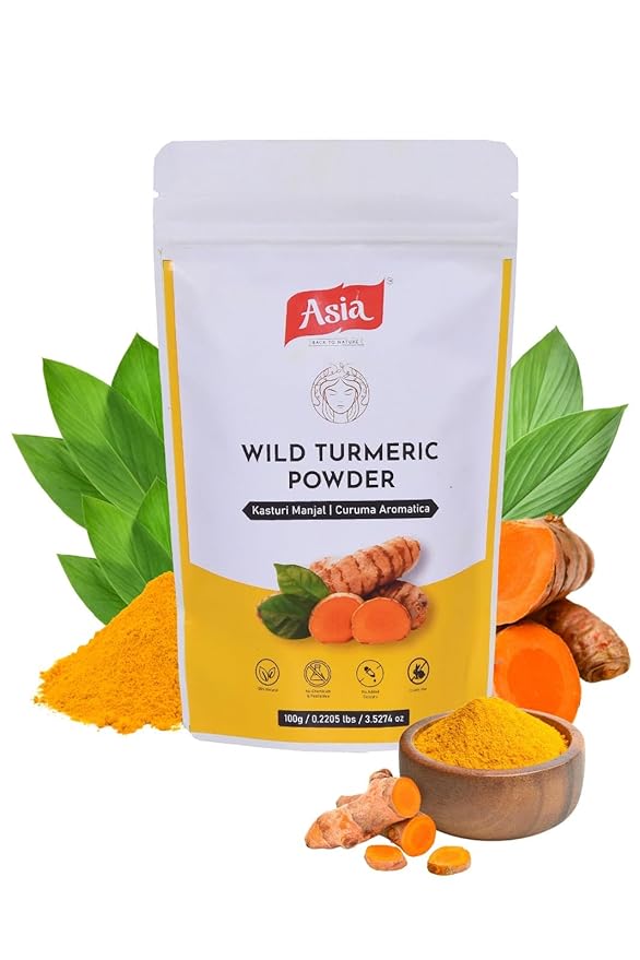 Asia Wild turmeric Powder by Asia | 100g /3.5 Oz | Kasturi Manjal | Curcuma Aromatica |100% Natural – Nothing external added | Preparing Turmeric Face Mask | For Face Packs & Face Mask-Velvo Beauty