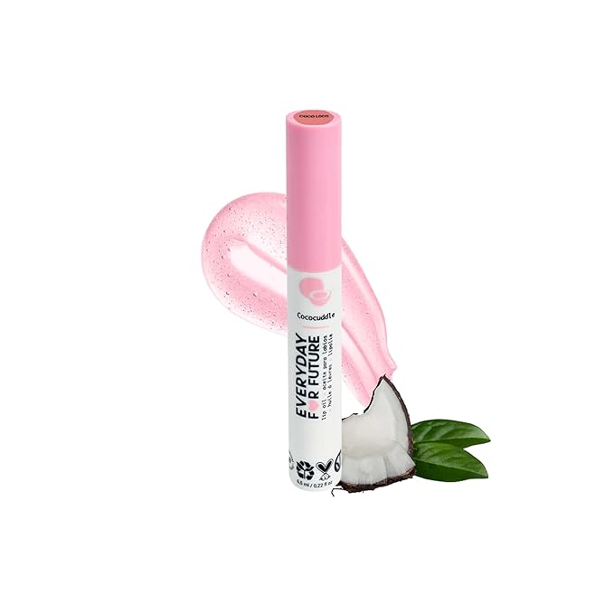 Coconut Lip Oil | Pearl Pink Lip Treatment with Coconut Oil | Moistuizing Lip Oil | Vegan & Cruelty Free Lip Oil | 99% Natural Lip Oil | Coco Loco 5 ml (Pearl Pink)-Velvo Beauty