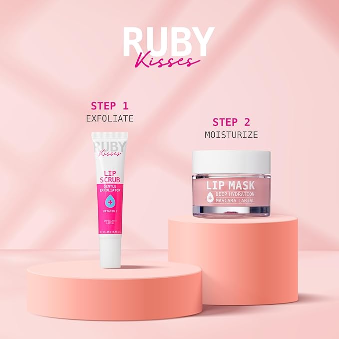 Ruby Kisses Exfoliating Lip Scrub, Gentle Smoothing for Soft Lips, Jojoba & Shea Butter Enriched, Non-Greasy, Hydrating Lip Care, Lightweight for Healthy & Supple Lips-Velvo Beauty