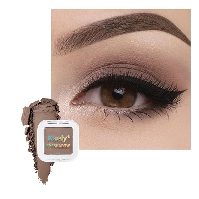 evpct Matte Brown Single Eyeshadow Palette Makeup for Older Women, Nude Cocoa Brown Cream Eye Shadow Palette Makeup Singles for Older Women Matte, High Pigment Waterproof Monochrome Mini Eyeshadow-Velvo Beauty