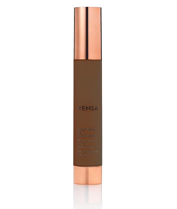 YENSA Super Silk Foundation - Full Coverage, Age-defying complex of Vitamin C, E, Ferulic, and Bakuchiol Oil (Deep 3) 1.0 fl oz-Velvo Beauty