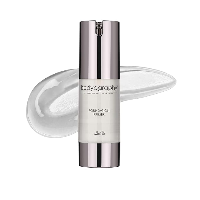 BODYOGRAPHY - Foundation Primer (Clear): Flawless Anti-Aging Salon Makeup Primer w/Vitamin E, A, Jojoba, Grapeseed Oil | Control Shine | Gluten-Free, Cruelty-Free, 1 oz.-Velvo Beauty