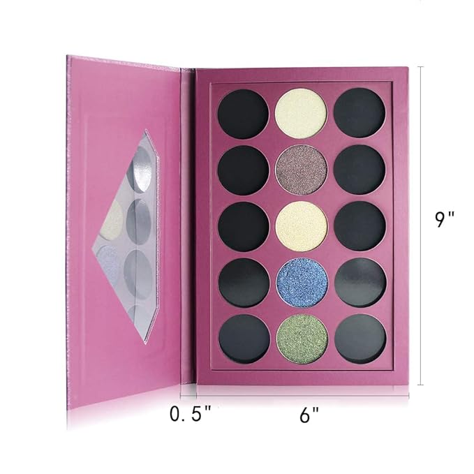 Large-Sized Empty Magnetic Makeup Palette with Diamond-Shaped Transparent Window-Velvo Beauty
