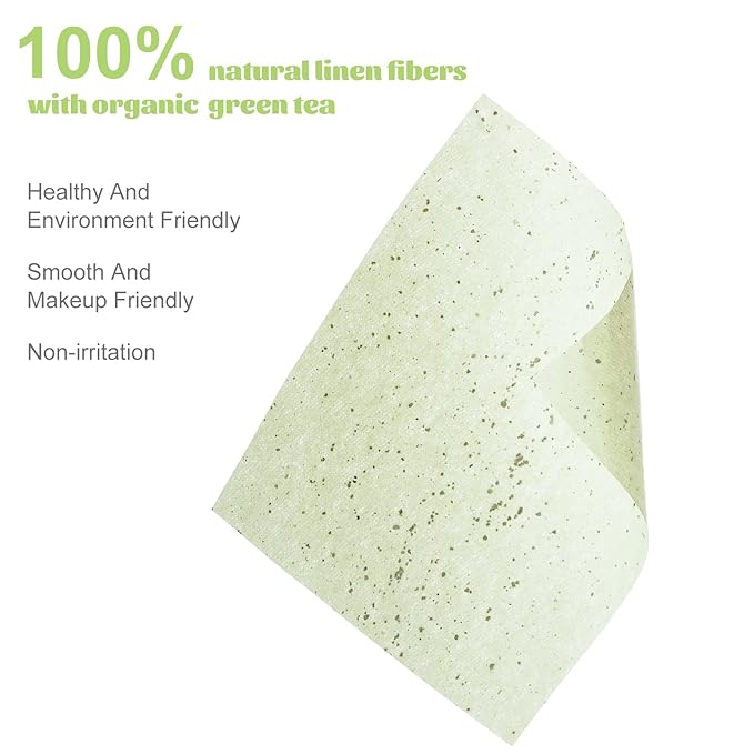 2 Pack Oil Blotting Sheets for Face, Oil Blotting Paper Green Tea Total 100 sheets with Portable Mirror Case & Makeup Puff Makeup Friendly-Velvo Beauty