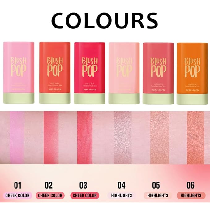 Soft Creamy Highlighter Blush Stick, Silky Smooth Shimmer Bronzer Stick,Waterproof Blendable Natural Glow Highlighter Makeup Stick, Lightweight Body Face Illuminator Luminizer,06 Golden Brown-Velvo Beauty