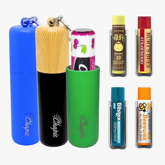 OG | Vacuum Insulated Lip Balm Keychain Holder, Prevents Melting & Messes | 3-Pack (Earth)-Velvo Beauty